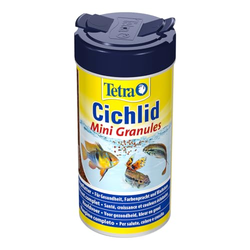 Tetra Cichlid Mini Granules, Mangime Specifico Per Pesci Tropicali Ciclidi, 250 Ml