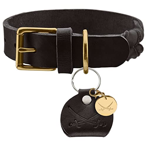 Hunter Sansibar Solid - Collare Per Cani In Pelle Resistente, Maneggevole, 40 (S), Colore: Nero