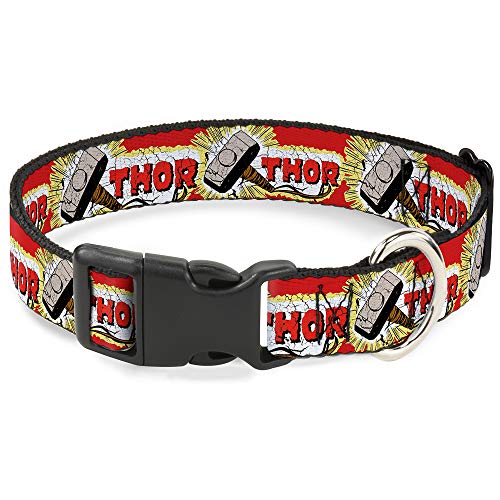 Collare A Clip In Plastica Con Fibbia – Thor & Hammer Rosso/Giallo/Bianco