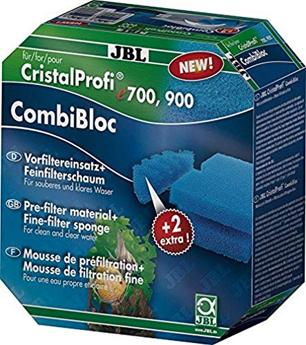 Jbl Cristalprofi E4/7/900/1 Combibloc, Set Con Pastiglie Prefiltro E Filtri In Schiuma Per Cristalprofi E