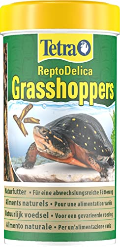 Tetra Reptodelica Grasshoppers Turtle Food - Mangime Naturale A Base Di Cavallette Essiccate, Barattolo Da 250 Ml