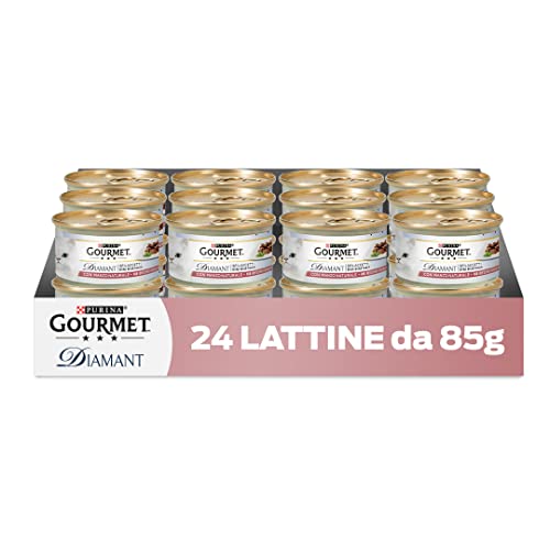Purina Gourmet Diamant Umido Gatti Sfilaccetti Con Manzo, 24 Lattine Da 85G