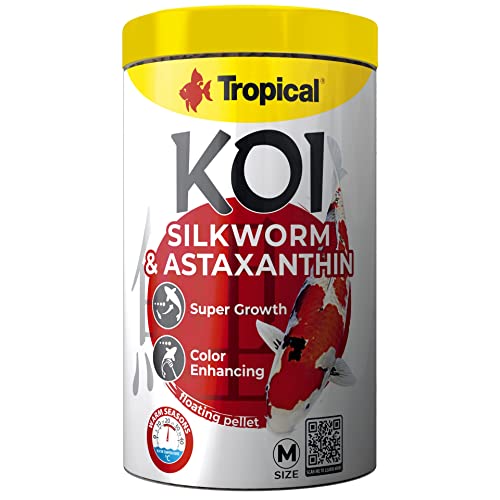 Koi Silkworm&Astaxanthin Size M 1000Ml / 320G - Mangime Per Pesci Da Laghetto Di Medie Dimensioni