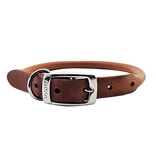Heritage Leather Collo Cucito In Pelle, Marrone, 35 - 43 Cm (Taglia 4)