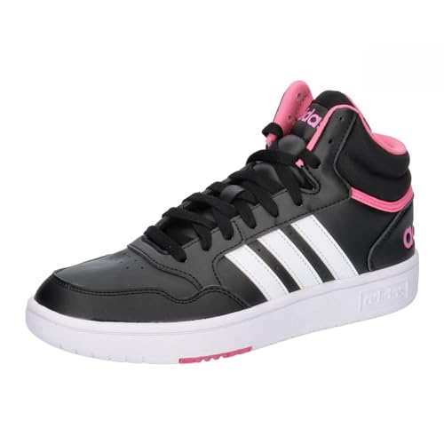 Adidas Hoops 3.0 Mid Shoes, Sneaker Donna, Core Black Ftwr White Pink Fusion, 36 2/3 Eu