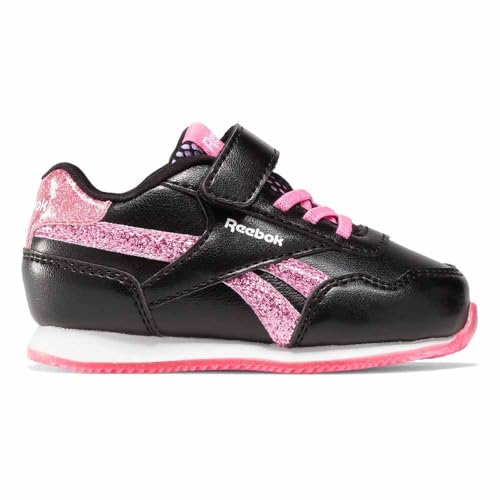 Reebok Royal Cl Jog 3.0 1V, Sneaker Bimba 0-24, Black/Trupnk/Ftwwht, 21 Eu
