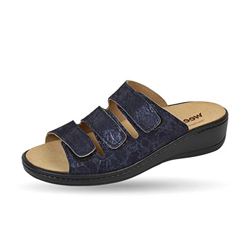 Weeger Donna Pantofole - Blu Metallico, 39