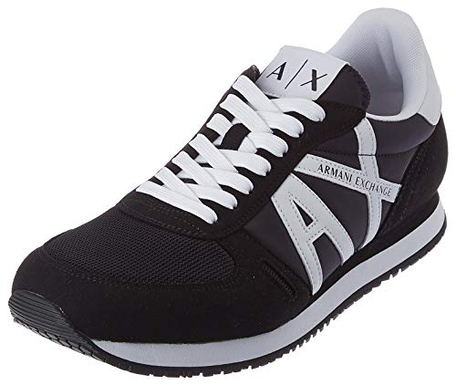 Armani Exchange Rio Side Logo, Scarpe Da Ginnastica Uomo, Nero (Black White), 43 Eu