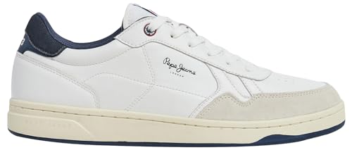 Pepe Jeans Uomo Kore Brit M Sneaker, Bianco (Bianco), 6