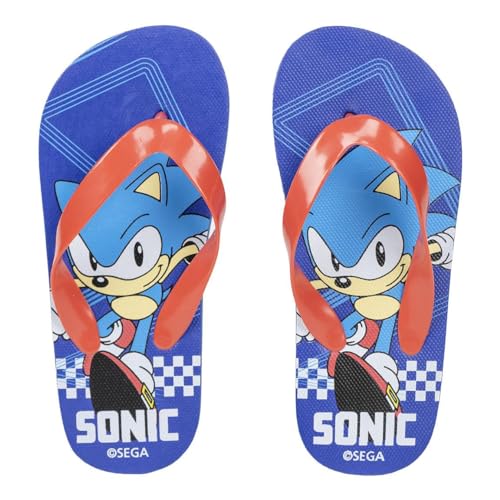 Cerdá Life'S Little Moments Infradito Per Bambini Sonic - Colore Blu E Rosso - Taglia 30/31 - Realizzate Al 100% In Eva - Infradito Per Bambini E Raga