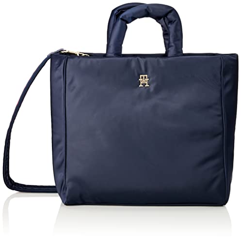 Tommy Hilfiger Borsa Tote Bag Donna Th Flow Tote Solid Con Zip, Blu (Space Blue), Taglia Unica