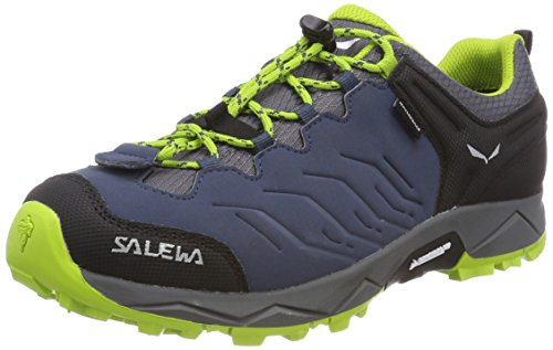 Salewa Jr Mountain Trainer Waterproof Scarpe Da Trekking E Da Escursionismo, Unisex - Bambini E Ragazzi, Dark Denim/Cactus, 33 Eu