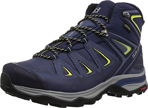 Salomon X Ultra 3 Wide Mid Gore-Tex, Impermeabile, Donna, Scarpe Da Trekking, Azzurro (Crown Blue/Evening Blue/Sunny Lime), 44 Eu