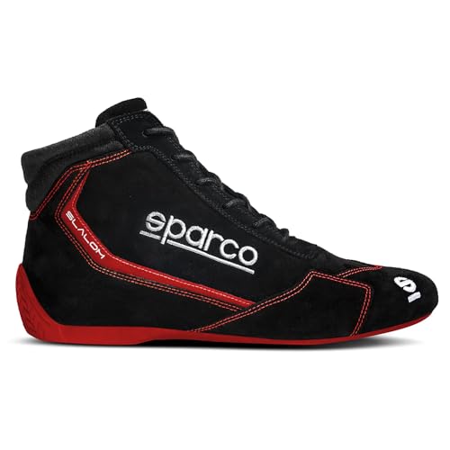 Sparco Stivali Slalom 2022 Taglia 45 Nero/Rosso, Mocassino Unisex-Adulto, Standard, Eu