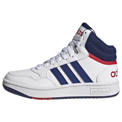 Adidas Hoops Mid Shoes, Sneakers Unisex - Bambini E Ragazzi, Ftwr White Victory Blue Better Scarlet, 36 Eu