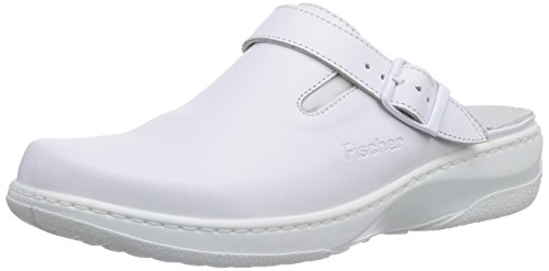 Fischer Damen Pantolette, Sabot Donna, Bianco, 36 Eu