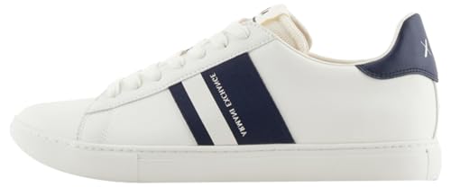 Armani Exchange Paris Double Line, Scarpe Da Ginnastica Uomo, Off White Navy, 44 Eu
