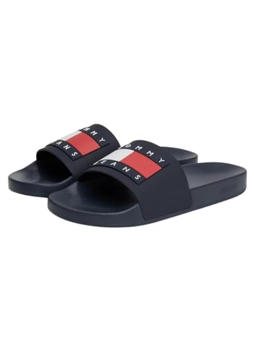 Tommy Jeans Uomo Scarpe Da Mare Pool Slide Ciabatte, Blu (Dark Night Navy), 45