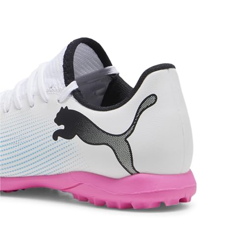 Puma Unisex Youth Future 7 Play Tt Jr Soccer Shoes, Puma White-Puma Black-Poison Pink, 37 Eu