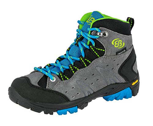 Brütting, Mount Bona High Kids, Scarpe Da Arrampicata Alta, Unisex - Bambini E Ragazzi, Grigio Blu Limone, 35 Eu