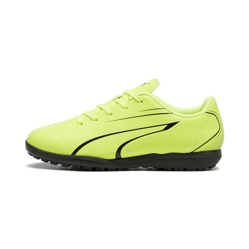 Puma Unisex Youth Vitoria Tt Jr Soccer Shoes, Electric Lime-Puma Black, 38 Eu
