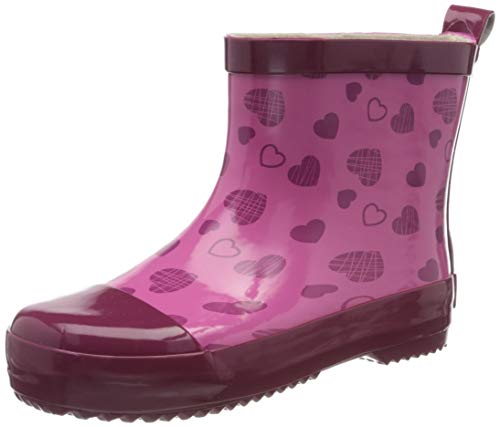 Playshoes Stivali In Gomma A Semialbero, Stivali In Gomma A Semialbero Unisex - Bambini E Ragazzi, Cuoricini, 23 Eu