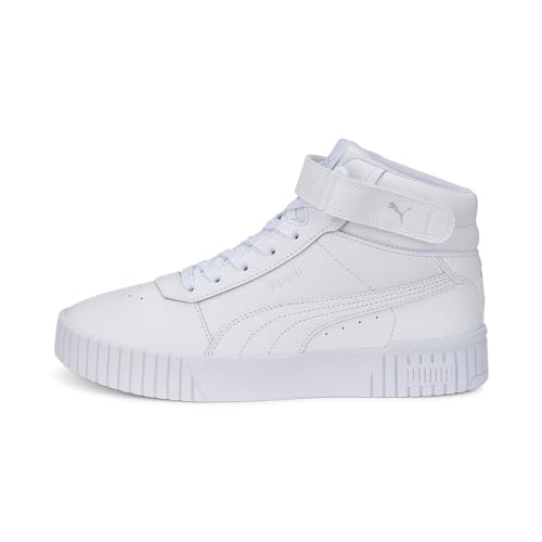 Puma Women Carina 2.0 Mid Scarpe Da Ginnastica, Puma White Puma White Puma Silver, 40 Eu