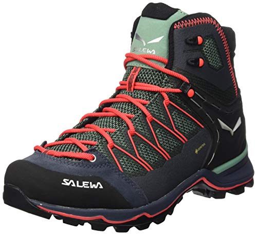 Salewa Ws Mountain Trainer Lite Mid Gore-Tex, Scarponi Da Trekking E Da Escursionismo Donna, Feld Green/Fluo Coral, 40 Eu
