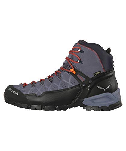 Salewa Ms Alp Trainer Mid Gore-Tex, Scarponi Da Trekking E Da Escursionismo Uomo, Ombre Blue/Fluo Orange, 39 Eu