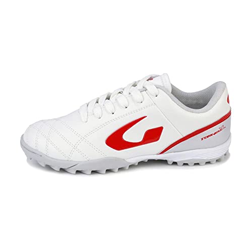 Gems Scarpa Torneo X Jr, Sneaker, Bianco/Grigio/Rosso, 32 Eu