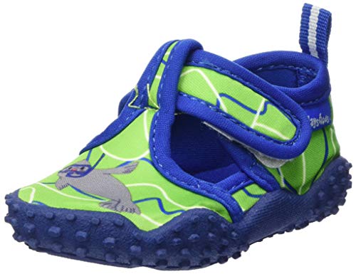 Playshoes Aqua-Schuhe Robbe, Scarpe Da Acqua Unisex - Bambini E Ragazzi, Multicolore (Blu/Verde 791), 18.5 Eu