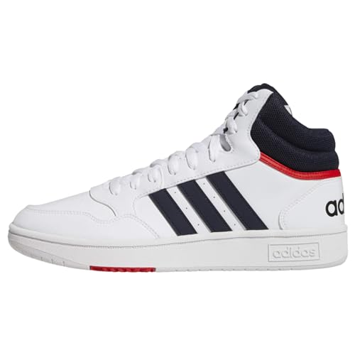 Adidas Hoops 3.0 Mid Classic Vintage Shoes, Sneakers Uomo, Ftwr White Legend Ink Vivid Red, 42 Eu
