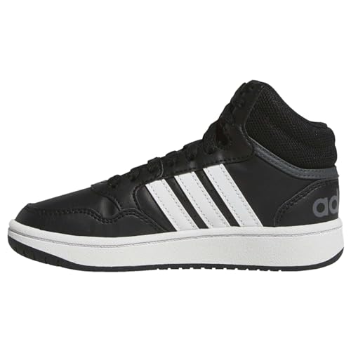 Adidas Hoops Mid Shoes, Sneakers Unisex - Bambini E Ragazzi, Core Black Ftwr White Grey Six, 38 Eu
