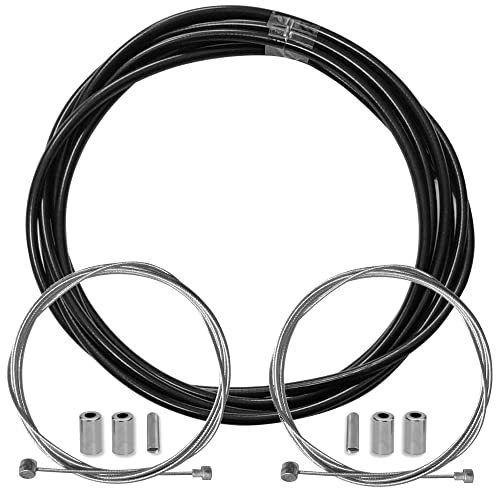 Cyclingcolors Guaina Freno Bicicletta Con Cavo Terminali Kit Anteriore Posteriore Compatibile Con Shimano Sram Città Strada Vtt Performance, Nero