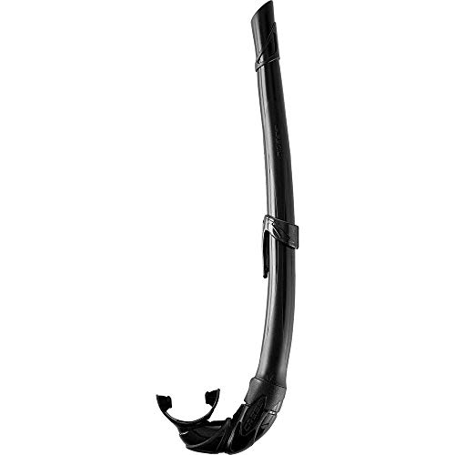 Cressi Corsica, Snorkel Flessibile Per Apnea, Pesca Subacquea, Snorkeling E Immersioni Unisex – Adulto, Nero/Nero, Taglia Unica