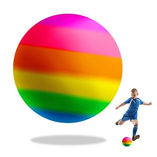 Viksaun Pallone Da Calcio Arcobaleno, 9 Inch Pallone Da Spiaggia, Palla In Pvc Calcio Palline Morbide Per Interni Ed Esterni Bambini Gioco Piscina (9