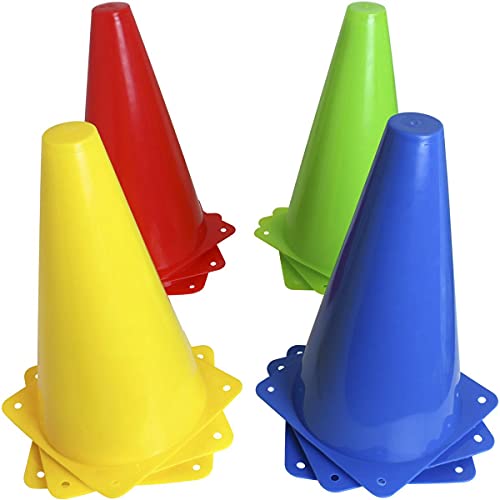 Campteck U7154 Set Coni Allenamento, Coni Sport, Cono Sportivo -Multicolore -12 Pz