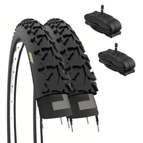 2 Copertoni Mtb 26 X 1.90 (50-559) + Camere America Pneumatici Tassellati Mountain Bike 26” Bici Adulto City Bike