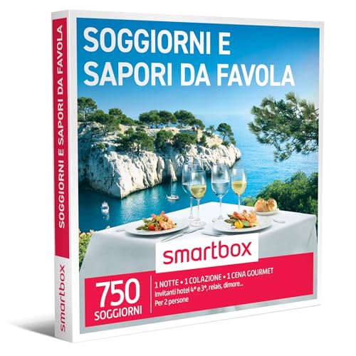 Smartbox - Cofanetto Regalo Soggiorni E Sapori Da Favola - Idea Regalo Per La Coppia - Una Notte Con Colazione E Cena Per 2 Persone