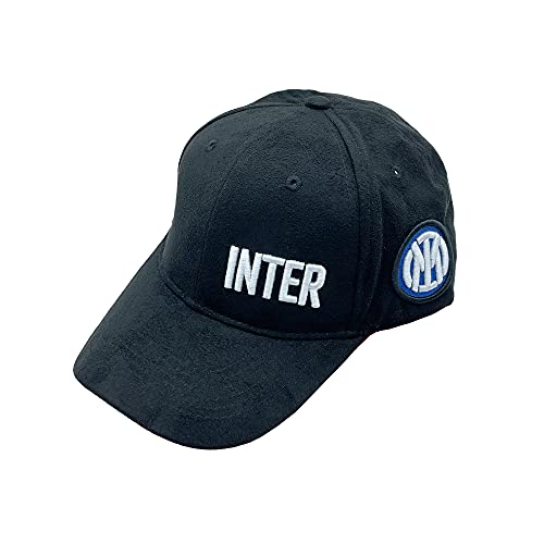 Inter Cappellino Da Baseball Con Visiera Logo, Collezione Stadio, Football Cap Unisex-Adulto, Nero, Taglia Unica