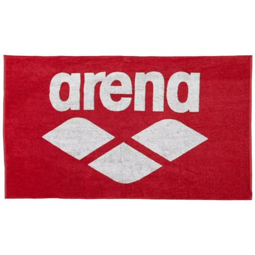 Unbekannt Arena Pool Soft - Telo Per Piscina In Cotone, Unisex, Adulti, 150 X 90 Cm, Colore Rosso E Bianco