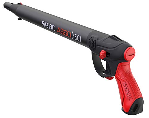 Seac Asso C/R, Fucile Subacqueo Pneumatico Con Regolatore Per Pesca Sub Unisex Adulto, Nero/Rosso, 50 Cm