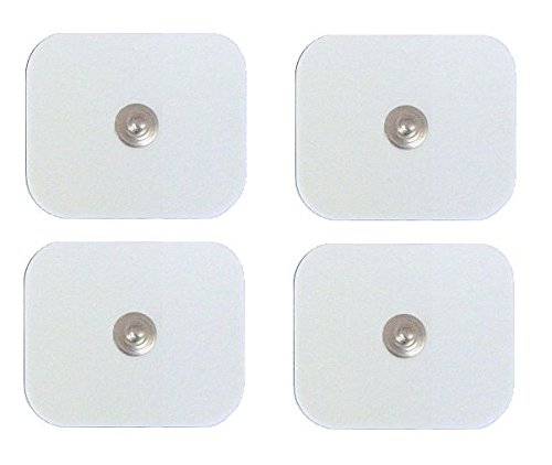 4 Elettrodi Adesivi Cerotti Foam Stimolazione Lunga Durata Quadrati 5X5Cm Clip Snap 4Mm Fiab