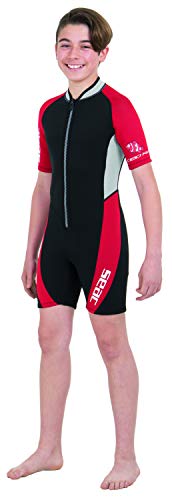 Seac Ciao, Muta Corta, Neoprene 2.5 Mm Per Snorkeling, Subacquea E Altre Attività In Acqua Unisex Bambini, Nero/Rosso, 5 Anni