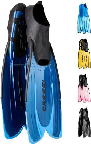 Cressi Agua, Pinne Self Adjusting Per Immersioni, Snorkeling E Nuoto Unisex Adulto, Blu, 43/44