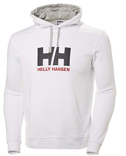 Helly Hansen Uomo Felpa Con Cappuccio Hh Logo, M, Bianco