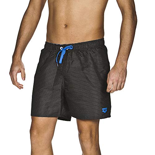Arena M Yarn Dyed Boxer, Pantaloncini Da Bagno Uomo, Nero (Black/White), Xl