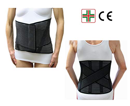 Corsetto Lombare Con Incrocio -Nero, Xl (98-108 Cm.)- Supporto Ortopedico Steccato, Fascia Cintura Addominale Con 6 Stecche, Tutore Per Schiena, Busto