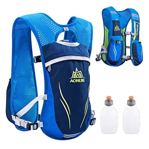 Triwonder 5,5 Litri Zaino Trail Running Zaino Idratazione Borraccia Zaino Da Corsa Per Uomo Donna Gilet Running Zaino Ultra Leggero Per Correre (A - B