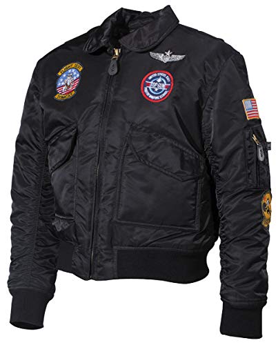 Mfh Bambini Giacca Pilota Us Cwu Con Distintivo Di Aviator - Nero, M